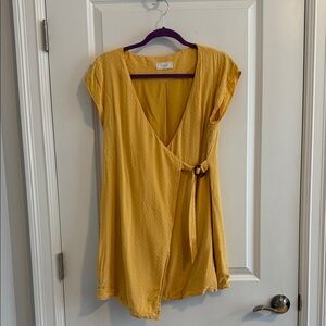 Sage L mini wrap dress